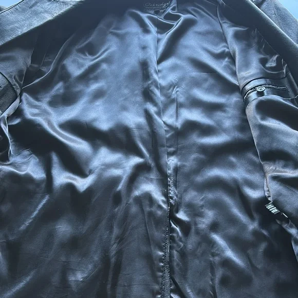 Oakridge Men's Genuine Leather Black Blazer Oversized Long - Picture 12 of 12